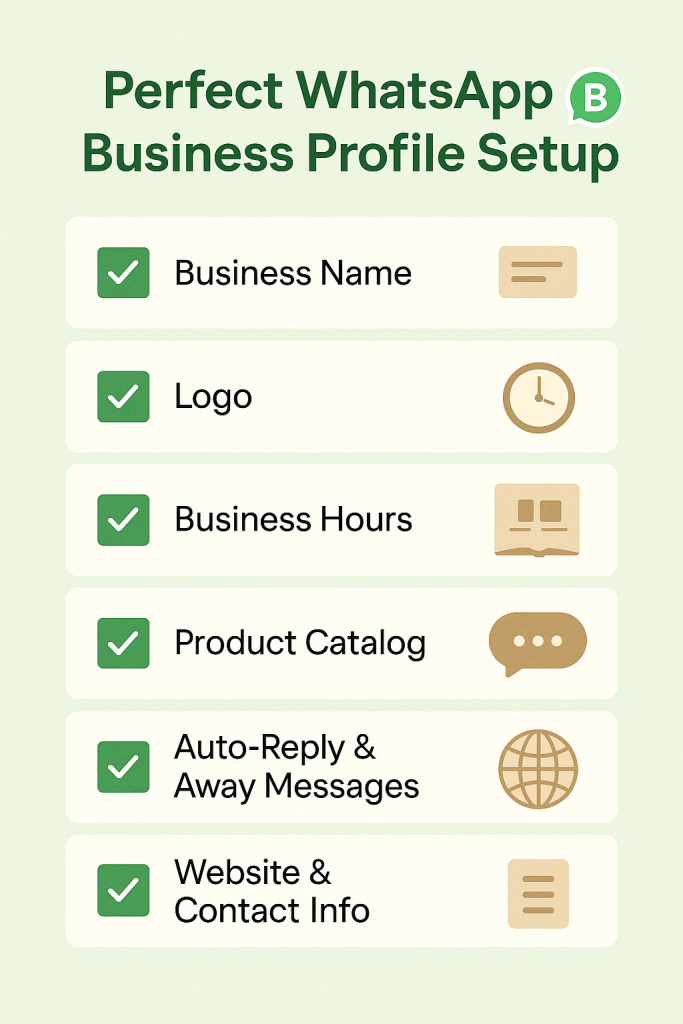 Perfect WhatsApp Busness Profile Setup Checklist - Infographic